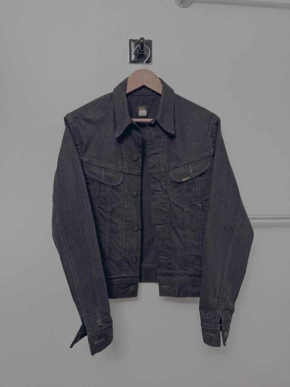 Double RRL Worn-In Black Denim Trucker Jacket